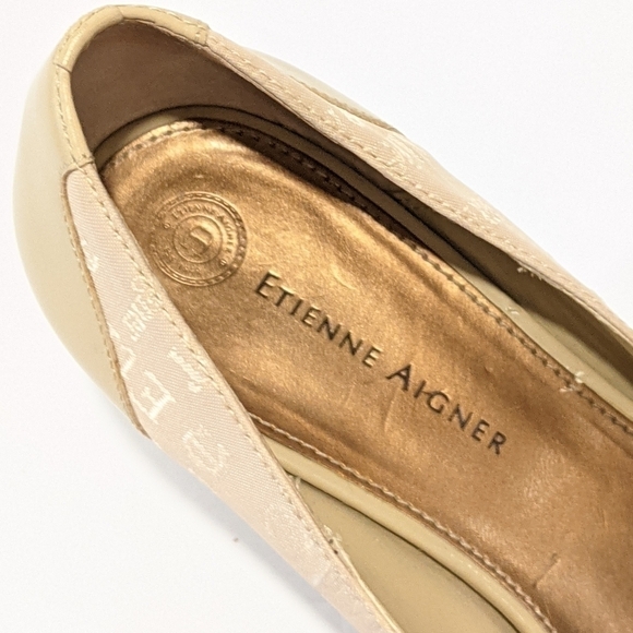 𝅺etienne Aigner cream pointy toe heels sz 7.5 - Picture 10 of 16